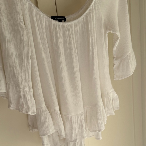 Ambiance White Ruffled Blouse - Picture 4 of 4